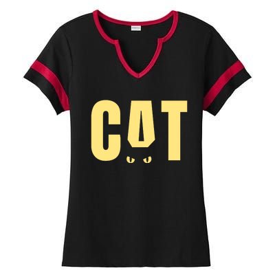 Cat Lover Ears Cute Gift Ladies Halftime Notch Neck Tee