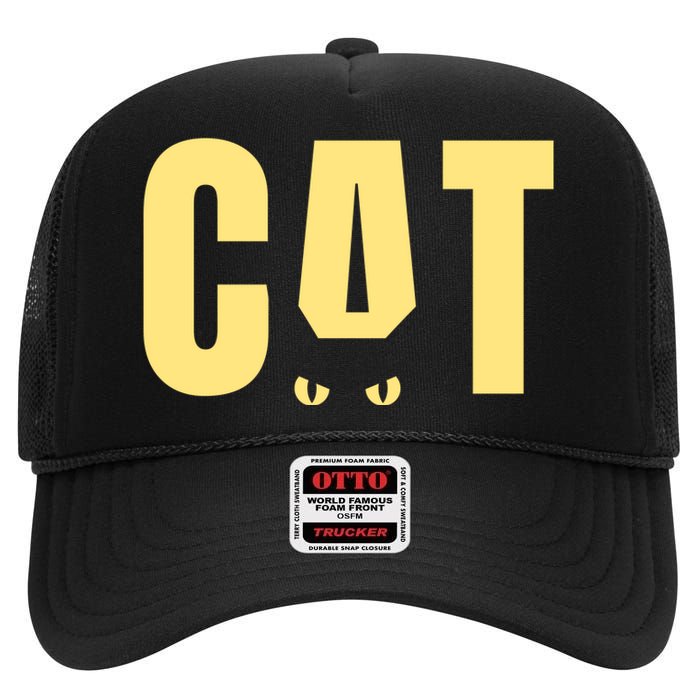 Cat Lover Ears Cute Gift High Crown Mesh Back Trucker Hat