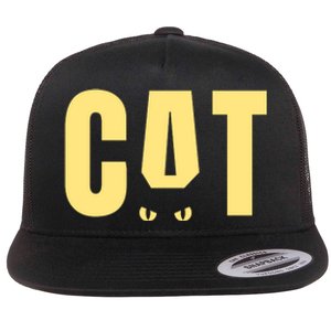 Cat Lover Ears Cute Gift Flat Bill Trucker Hat