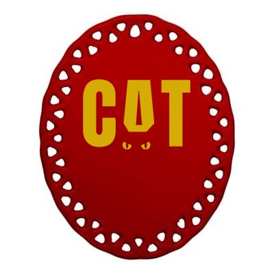 Cat Lover Ears Cute Gift Ceramic Oval Ornament