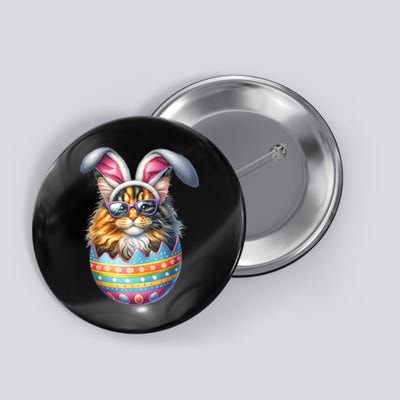 Cat Lover Easter Egg Happy Easter Bunny Ears Button