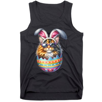 Cat Lover Easter Egg Happy Easter Bunny Ears Tank Top