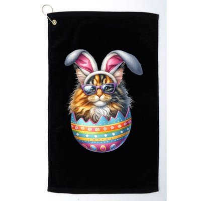 Cat Lover Easter Egg Happy Easter Bunny Ears Platinum Collection Golf Towel