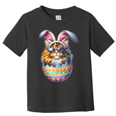 Cat Lover Easter Egg Happy Easter Bunny Ears Toddler T-Shirt