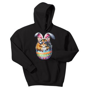 Cat Lover Easter Egg Happy Easter Bunny Ears Kids Hoodie