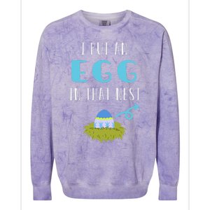 Cute Little Easter Egg Easter Pregnancy Announcement Funny Colorblast Crewneck Sweatshirt