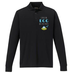 Cute Little Easter Egg Easter Pregnancy Announcement Funny Performance Long Sleeve Polo