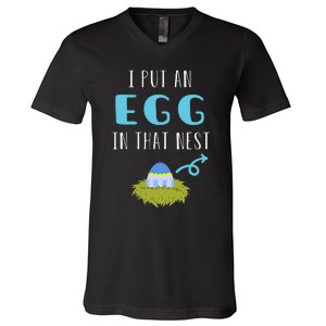 Cute Little Easter Egg Easter Pregnancy Announcement Funny V-Neck T-Shirt