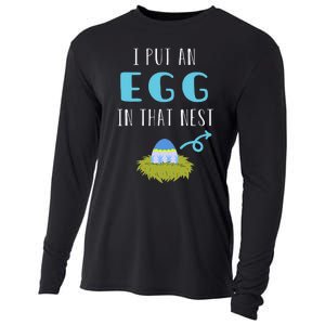 Cute Little Easter Egg Easter Pregnancy Announcement Funny Cooling Performance Long Sleeve Crew