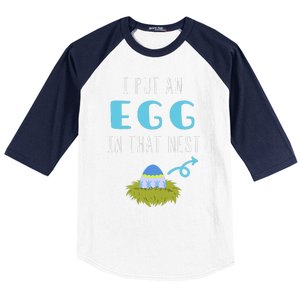 Cute Little Easter Egg Easter Pregnancy Announcement Funny Baseball Sleeve Shirt