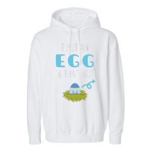 Cute Little Easter Egg Easter Pregnancy Announcement Funny Garment-Dyed Fleece Hoodie