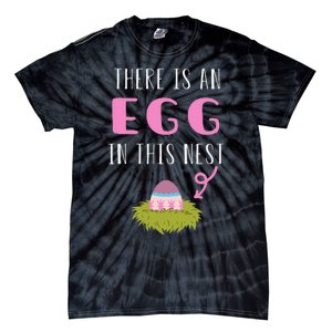 Cute Little Easter Egg Easter Pregnancy Announcement Tie-Dye T-Shirt