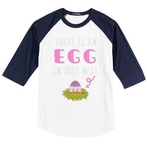 Cute Little Easter Egg Easter Pregnancy Announcement Baseball Sleeve Shirt