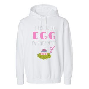 Cute Little Easter Egg Easter Pregnancy Announcement Garment-Dyed Fleece Hoodie