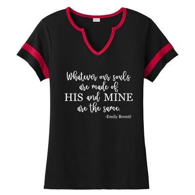 Classic Literature Emily Bronte Book Quote For Her Gift Ladies Halftime Notch Neck Tee