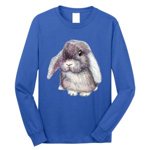 Cute Lop Eared Bunny Rabbit Artwork Funny Gift Long Sleeve Shirt