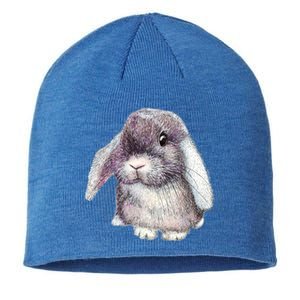 Cute Lop Eared Bunny Rabbit Artwork Funny Gift Sustainable Beanie