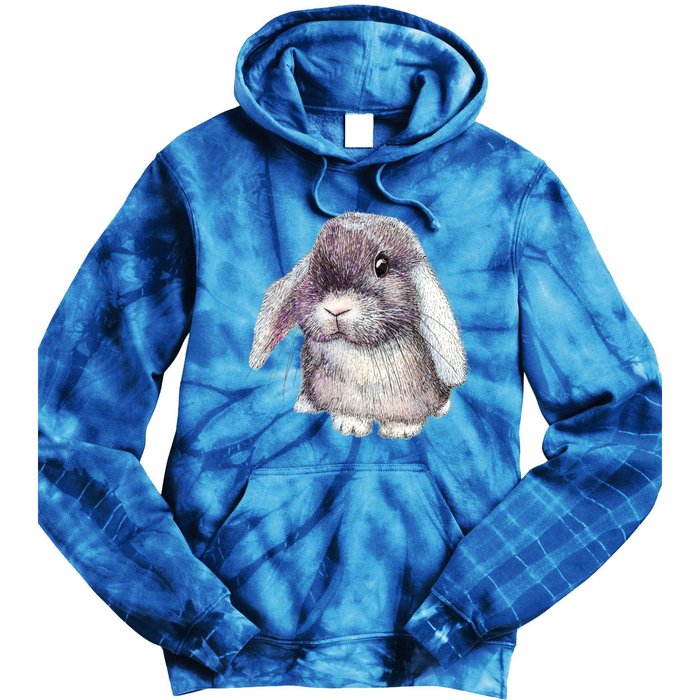 Cute Lop Eared Bunny Rabbit Artwork Funny Gift Tie Dye Hoodie