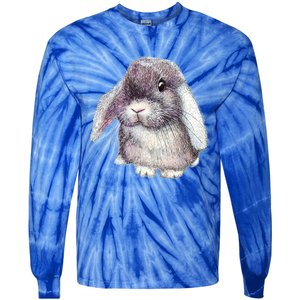 Cute Lop Eared Bunny Rabbit Artwork Funny Gift Tie-Dye Long Sleeve Shirt