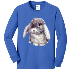 Cute Lop Eared Bunny Rabbit Artwork Funny Gift Kids Long Sleeve Shirt