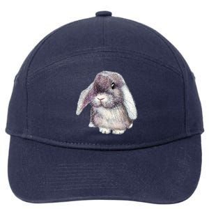 Cute Lop Eared Bunny Rabbit Artwork Funny Gift 7-Panel Snapback Hat