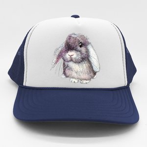 Cute Lop Eared Bunny Rabbit Artwork Funny Gift Trucker Hat