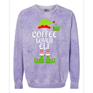 Coffee Lover Elf Matching Family Group Christmas Party Xmas Colorblast Crewneck Sweatshirt