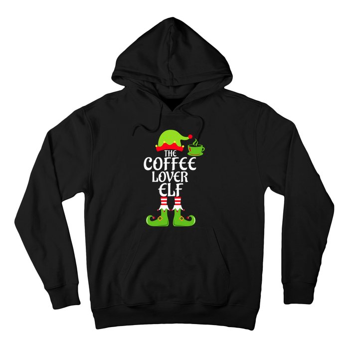 Coffee Lover Elf Matching Family Group Christmas Party Xmas Hoodie