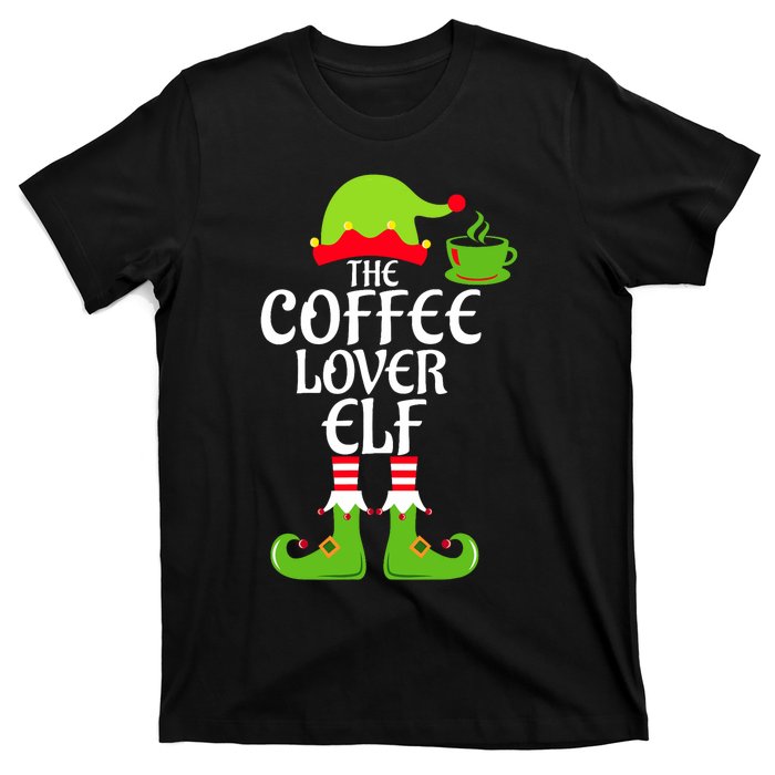 Coffee Lover Elf Matching Family Group Christmas Party Xmas T-Shirt