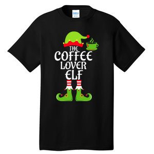 Coffee Lover Elf Matching Family Group Christmas Party Xmas Tall T-Shirt