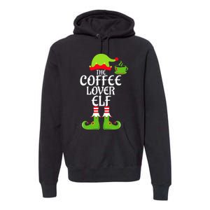 Coffee Lover Elf Matching Family Group Christmas Party Xmas Premium Hoodie