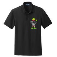 Coffee Lover Elf Matching Family Group Christmas Party Xmas Dry Zone Grid Polo