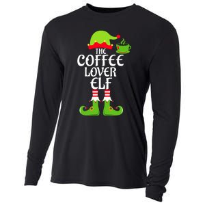 Coffee Lover Elf Matching Family Group Christmas Party Xmas Cooling Performance Long Sleeve Crew