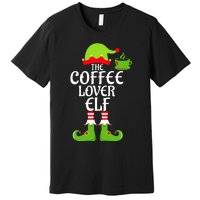 Coffee Lover Elf Matching Family Group Christmas Party Xmas Premium T-Shirt