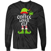 Coffee Lover Elf Matching Family Group Christmas Party Xmas Tie-Dye Long Sleeve Shirt