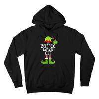 Coffee Lover Elf Matching Family Group Christmas Party Xmas Tall Hoodie