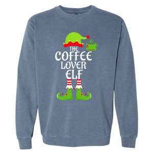 Coffee Lover Elf Matching Family Group Christmas Party Xmas Garment-Dyed Sweatshirt