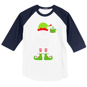 Coffee Lover Elf Matching Family Group Christmas Party Xmas Baseball Sleeve Shirt