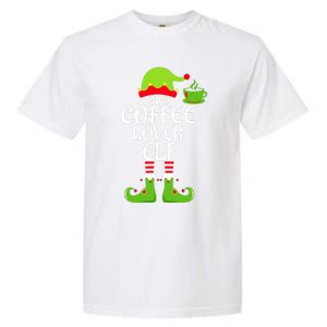 Coffee Lover Elf Matching Family Group Christmas Party Xmas Garment-Dyed Heavyweight T-Shirt