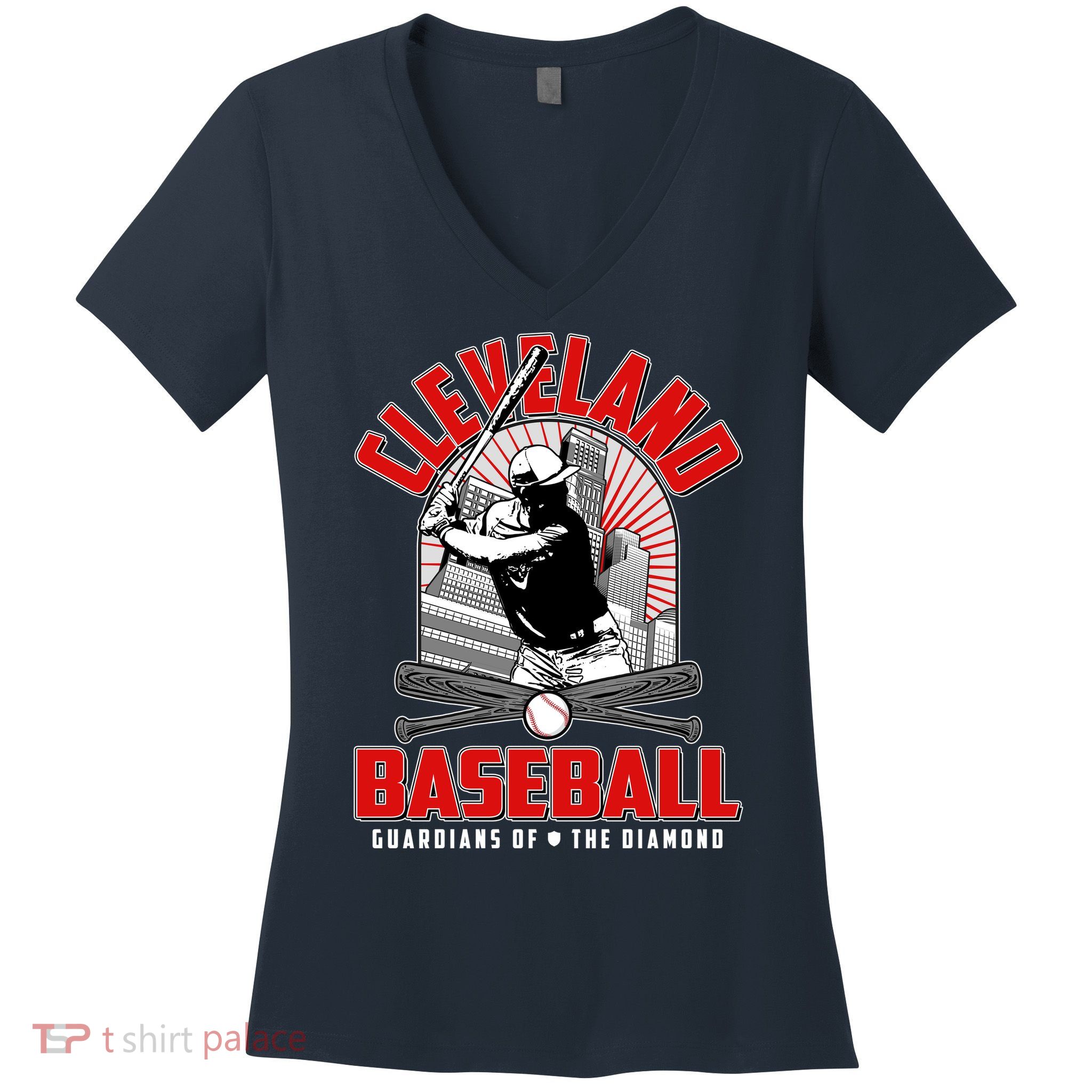 Cleveland Baseball Guardians of the Diamond Women's V-Neck T-Shirt