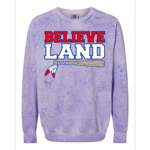 Cleveland Believe Land Baseball Bat Colorblast Crewneck Sweatshirt