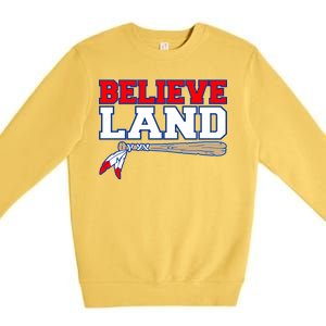 Cleveland Believe Land Baseball Bat Premium Crewneck Sweatshirt