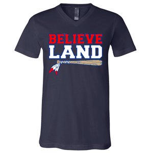 Cleveland Believe Land Baseball Bat V-Neck T-Shirt