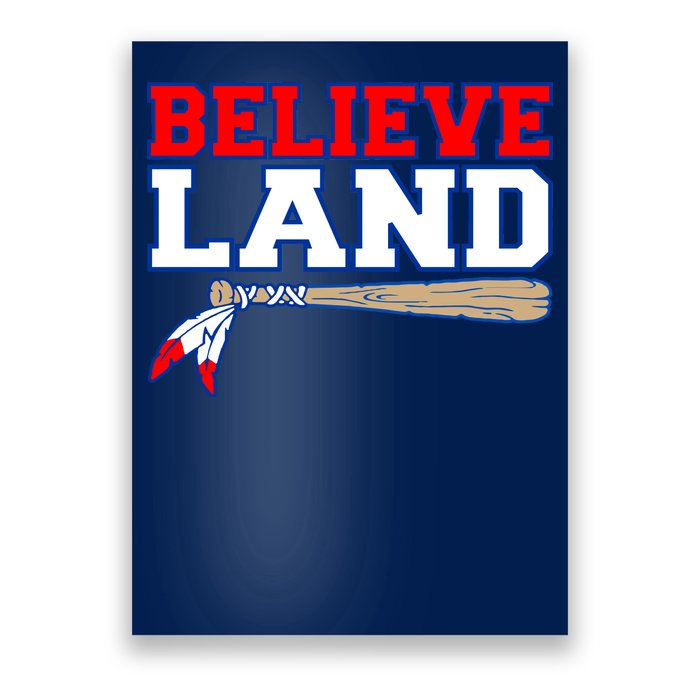 Cleveland Believe Land Baseball Bat Poster