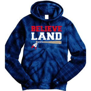 Cleveland Believe Land Baseball Bat Tie Dye Hoodie