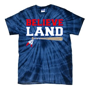 Cleveland Believe Land Baseball Bat Tie-Dye T-Shirt