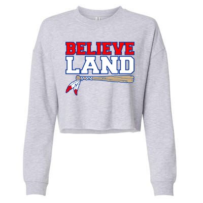 Cleveland Believe Land Baseball Bat Cropped Pullover Crew