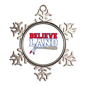 Cleveland Believe Land Baseball Bat Metallic Star Ornament