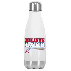 Cleveland Believe Land Baseball Bat Stainless Steel Insulated Water Bottle