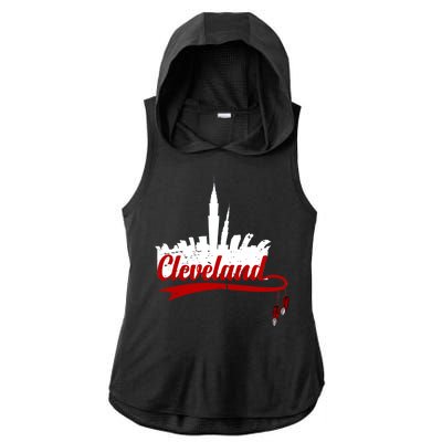 Cleveland City Baseball Fan Ladies PosiCharge Tri-Blend Wicking Draft Hoodie Tank